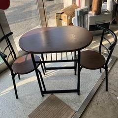 O 2510-642 Newコパジステーブル　イス2脚セット　バラ売り不可　キズ汚れ有りの画像