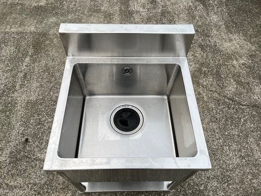 ★高さ調整可能 現状品★TANICO タニコー 業務用 1槽 シンク 流し台 バックガード付き 60x60x79(BG含94)cm★厨房 店舗用品★