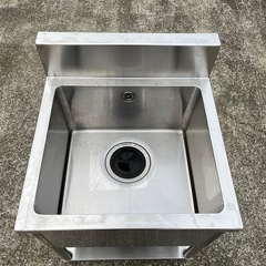 ★高さ調整可能 現状品★TANICO タニコー 業務用 1槽 シンク 流し台 バックガード付き 60x60x79(BG含94)cm★厨房 店舗用品★の画像