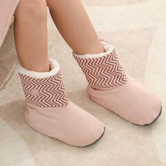 足温器 電気スリッパ モバイルバッテリー付き(4000mAh)*2個 フットウォーマー 足入れタイプ 【コードレス 自由に歩ける】 電気足温器 即暖 ホット脚温器 足元ヒーター フットヒーター usb 充電式 無線式 ヒータースリッパ 加熱スリッパ 温度調節機能 省エネ 洗濯可能 (ピンク)　まとめ買い歓迎　卸ます　アマゾン引き上げ商品　倒産品　ネット商材　卸ます　転売　アマゾン引き上げ商品　卸し　問屋　倒産品　転売OK　ネット商材　アマゾン　商品　景品　コンペの画像