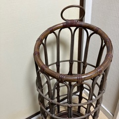 昭和レトロ ラタン製 傘立ての画像