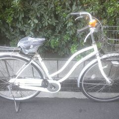 整備済み中古自転車　27インチ　税別￥10.800-　軽快車　LEDオートライト　ホワイト1027の画像