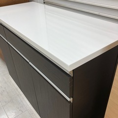 バーカウンターダークブラウン×ホワイト【トレファク堺福田店】の画像