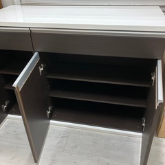 バーカウンターダークブラウン×ホワイト【トレファク堺福田店】の画像