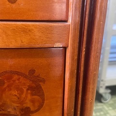 【引取限定】収納棚　アンティーク調　イタリアクラシックスタイル　キャビネット　サイドボード　はながら花柄　の画像