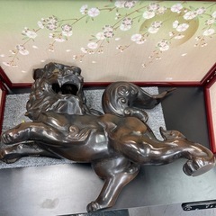 玉獅子 唐獅子/金属/狛犬 置物 縁起物の画像
