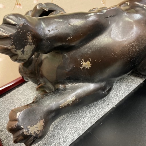 玉獅子 唐獅子/金属/狛犬 置物 縁起物