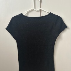 【おまとめ割可】黒ラメ　半袖トップス　Mの画像