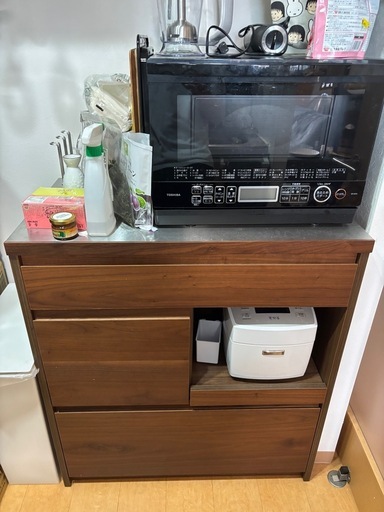 【定価10万】unico DIX キッチンカウンター 食器棚W800