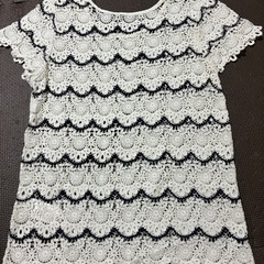 美品✨クロシェ編レース✨レディース✨トップス✨半袖✨イーハイフンワールドギャラリーの画像