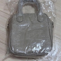 2wayクロコ柄スクエアレザーショルダーハンドバッグの画像