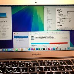 「MacBook Air 11インチ Early 2015　MJVM2J/A」超軽量＆薄型モバイルノートPC / Core i5搭載 / メモリー4GB / SSD-128GB / Webカメラ / Bluetooth / 無線LAN / MacOS(Sequoia15.6.1版－Patcher利用) ＋Office2019＋iMovie（10.4.3版）とWindows11(最新25H2版)＆OfficeProPlusの選択起動可能の画像