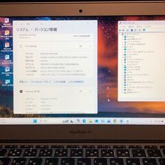 「MacBook Air 11インチ Early 2015　MJVM2J/A」超軽量＆薄型モバイルノートPC / Core i5搭載 / メモリー4GB / SSD-128GB / Webカメラ / Bluetooth / 無線LAN / MacOS(Sequoia15.6.1版－Patcher利用) ＋Office2019＋iMovie（10.4.3版）とWindows11(最新25H2版)＆OfficeProPlusの選択起動可能の画像