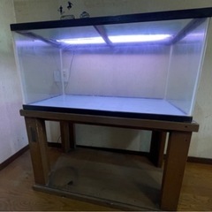 🐟90センチ水槽、台、ライト3点セットの画像