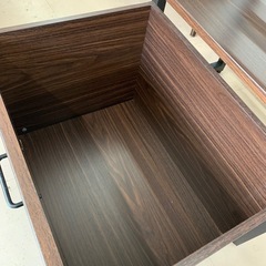 美原店 YAMAZEN ストッカー付き レンジラック LRW-55 ブラウン 山善　レンジ台の画像