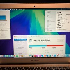 「MacBook Air 13インチ Mid 2013 MD760J/A (Core-i5/4GB/128GB)」 Core i5搭載 /メモリー4GB / SSD-128GB / MacOS(Sequoia15.6.1版－Patcher利用) ＋Office2019＋iMovie（10.4.3版）とWindows11(最新25H2版)＆OfficeProPlusの選択起動可能 / Webカメラ / Bluetooth / USB3.0 / 無線LANの画像
