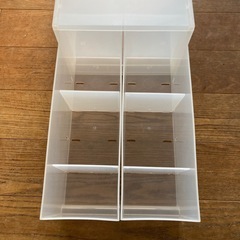 無印良品　MUJI ポリプロピレン　小物収納ケース　大　引出２個 約幅２６×奥行３７×高１７．５ｃｍの画像