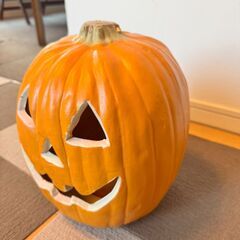 ハロウィン ジャック・オー・ランタン 置物（約22×22×28cm／約500g）の画像