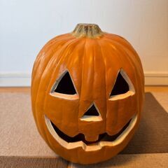 ハロウィン ジャック・オー・ランタン 置物（約22×22×28cm／約500g）の画像