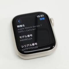 Apple Watch Series 7/GPS+セルラー/41mm/A2476/スターライト〈MKHR3J/A〉の画像