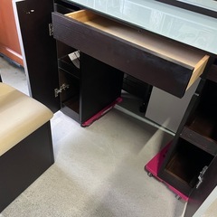 IDC大塚家具 三面鏡 ドレッサー 鏡台 Piatto ピアット W950 D370 H1370 2分割可能 松永家具 高級家具 中古品 ④の画像