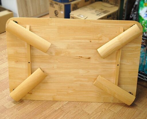 木製 折りたたみテーブル 幅90×奥行60×高さ32cm ナチュラル 机 作業台