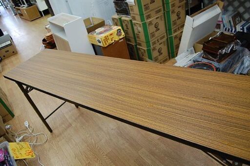 会議テーブル 幅180×奥45×高70cm ブラウン系 折りたたみ 会館 ミーティングテーブル 札幌市 清田区 平岡