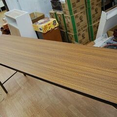 会議テーブル 幅180×奥45×高70cm ブラウン系 折りたたみ 会館 ミーティングテーブル 札幌市 清田区 平岡の画像