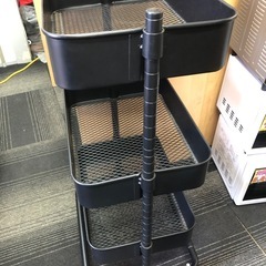 ◆早い方優先!! キャスター付きスチールワゴン　ブラックの画像