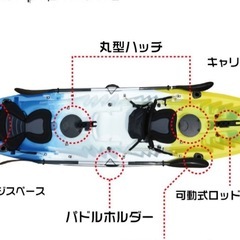 タンデムカヤック 　2人乗り　3人乗り　 フィッシングカヤック の画像