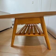 ローテーブル 折りたたみ 棚付き 北欧 収納 の画像