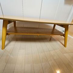 ローテーブル 折りたたみ 棚付き 北欧 収納 の画像