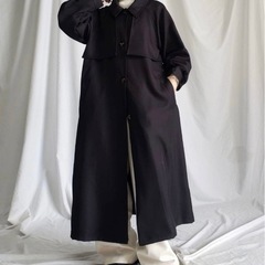 【2WAY】オーバーサイズ　スタンドカラーロングトレンチコート 新品タグ付きの画像