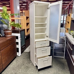 A1740🌟激安‼️ホワイトニトリ　キャビネット　スリムボード　スキマ収納　幅43cm　洗面所収納　収納ラック🌟の画像