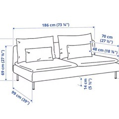 【引取限定】IKEAソファ ソーデルハムン186cm186cmの画像