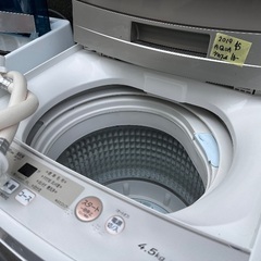 🟧洗濯機番号30 AQUA 2019年製 4.5kg 大阪市内配達無料 設置動作確認込み 保管場所での引取は値引きしますの画像