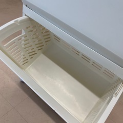 美原店 隠せる ランドリー バスケット ３段 洗濯かご キャスター付き ホワイト 洗面所　収納の画像