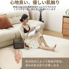 ホワイト ラグ カーペット200 x 250cm の画像