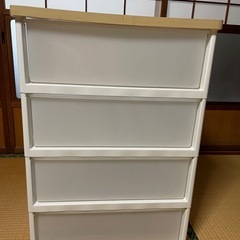 4段収納ケース(木板付)の画像