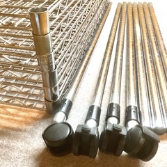 スチール棚/棚×6段/軸棒×8本　固定具欠品の為、格安販売の画像