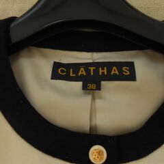 CLATHAS　アイボリー　ノーカラー　ハーフコート。※素人補正しておりますの画像