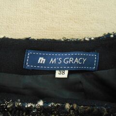 M'S GRACY　ツイード ブラック系 台形　ミニスカート。の画像