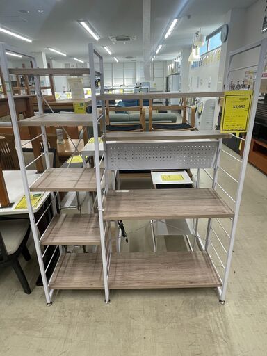 【ジャングルジャングル滋賀草津店】ジモティ来店特価‼ レンジラック ナチュラル×ホワイト J-251087
