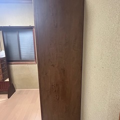 木製 ブラウン 3ドア収納 クローゼットの画像