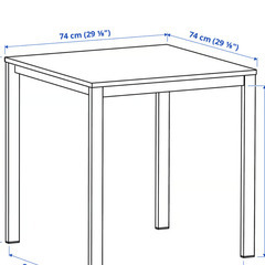 IKEA＿ダイニングテーブル・デスク　ホワイト, 74x74 cmの画像