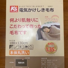 電気かけしき毛布　丸洗いOK 両面フランネル仕上げ　きれいな状態
の画像