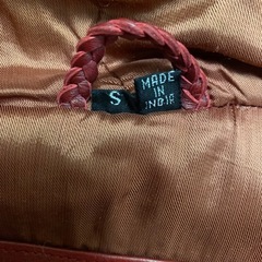 IZZI 80年代ビンテージ 本革レザー フード付きジャケット 赤の画像