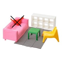 IKEAドールハウスの家具セット　クッションなしの画像