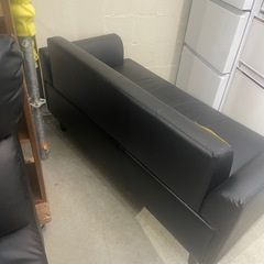 配達可【2人掛けソファ】【ブラック】【管理番号12710】の画像