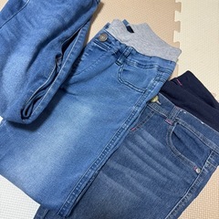 女の子デニムズボン、長袖4枚セットの画像